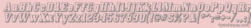 フォントBullpen3D – ピンクの背景に灰色の文字
