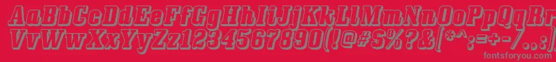 fuente Bullpen3D – Fuentes Grises Sobre Fondo Rojo