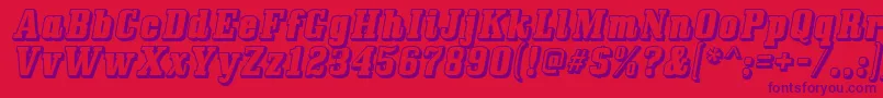 Bullpen3D Font – Purple Fonts on Red Background