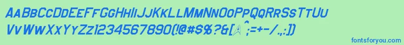JefferiesItalic Font – Blue Fonts on Green Background
