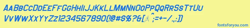 JefferiesItalic Font – Blue Fonts on Yellow Background