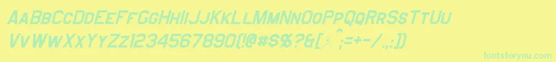 JefferiesItalic Font – Green Fonts on Yellow Background
