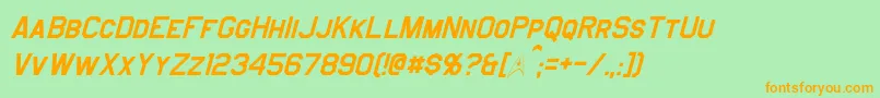 JefferiesItalic Font – Orange Fonts on Green Background