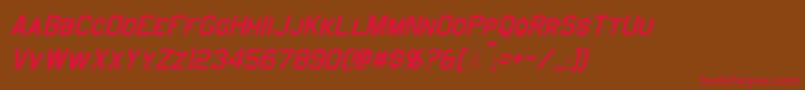 フォントJefferiesItalic – 赤い文字が茶色の背景にあります。