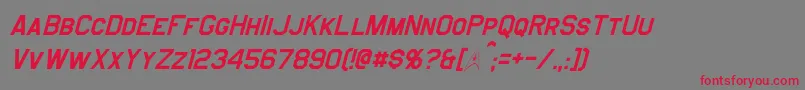 JefferiesItalic Font – Red Fonts on Gray Background