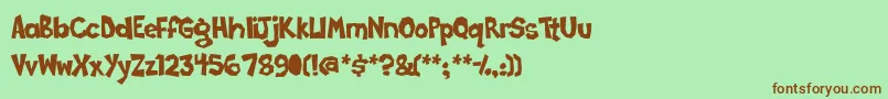 Poppycoc Font – Brown Fonts on Green Background