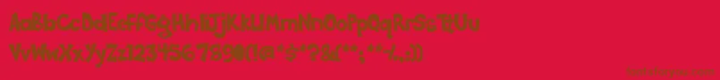 Poppycoc Font – Brown Fonts on Red Background