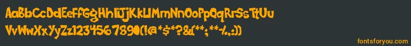 Poppycoc Font – Orange Fonts on Black Background