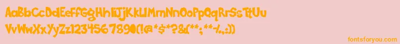 Poppycoc Font – Orange Fonts on Pink Background
