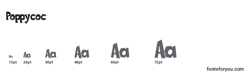 Размеры шрифта Poppycoc