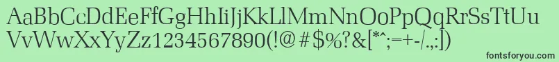 フォントMarseilleserialLightRegular – 緑の背景に黒い文字