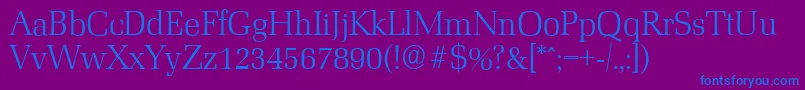 Шрифт MarseilleserialLightRegular – синие шрифты на фиолетовом фоне