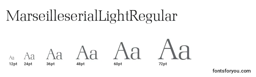 Размеры шрифта MarseilleserialLightRegular