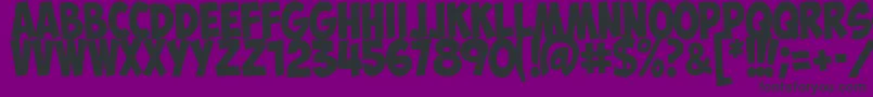 ObelixProItalic-Schriftart – Schwarze Schriften auf violettem Hintergrund
