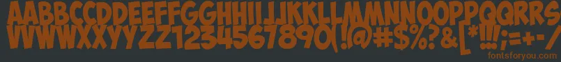 ObelixProItalic-fontti – ruskeat fontit mustalla taustalla
