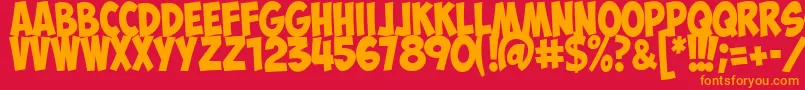 ObelixProItalic Font – Orange Fonts on Red Background