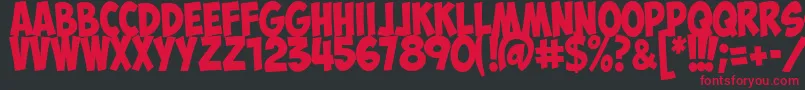 ObelixProItalic Font – Red Fonts on Black Background
