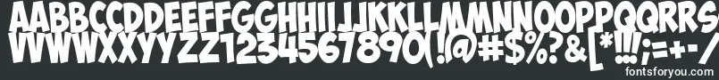 ObelixProItalic-Schriftart – Weiße Schriften auf schwarzem Hintergrund