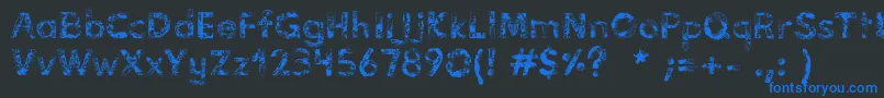 VidasSecas Font – Blue Fonts on Black Background