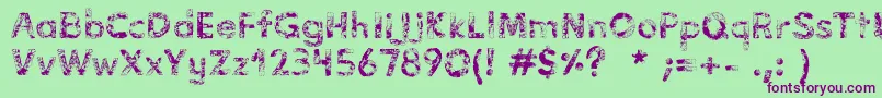 VidasSecas Font – Purple Fonts on Green Background