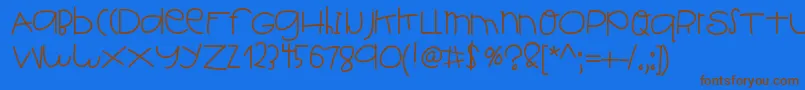 Helloish Font – Brown Fonts on Blue Background