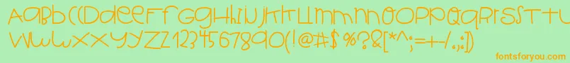 Helloish Font – Orange Fonts on Green Background