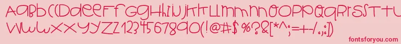 Helloish Font – Red Fonts on Pink Background