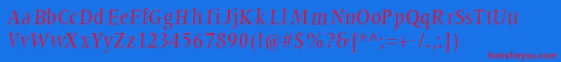 Latinumtallx Font – Red Fonts on Blue Background