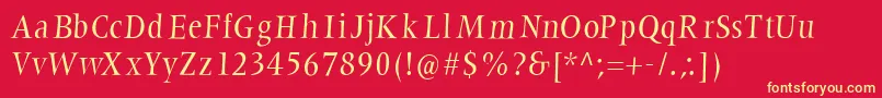 Latinumtallx Font – Yellow Fonts on Red Background