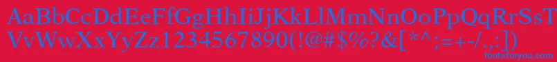 フォントNewasterltstd – 赤い背景に青い文字