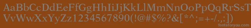 フォントNewasterltstd – 茶色の背景に灰色の文字