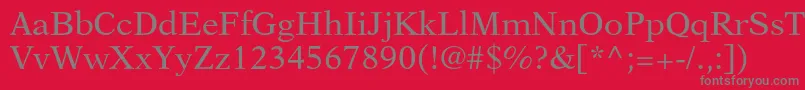 フォントNewasterltstd – 赤い背景に灰色の文字