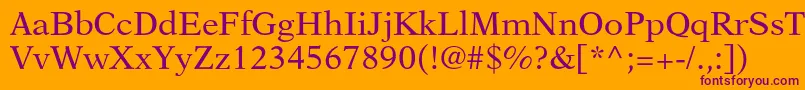 フォントNewasterltstd – オレンジの背景に紫のフォント