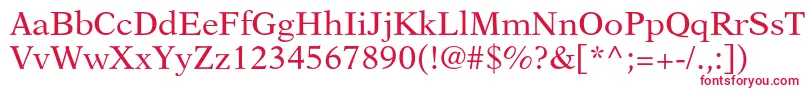 フォントNewasterltstd – 白い背景に赤い文字