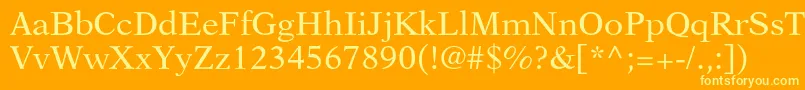 Newasterltstd Font – Yellow Fonts on Orange Background