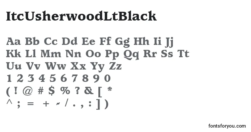 ItcUsherwoodLtBlack Font – alphabet, numbers, special characters