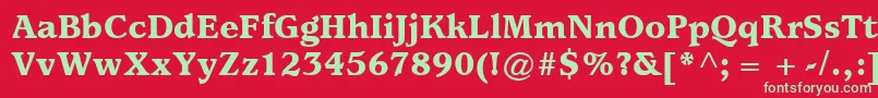 ItcUsherwoodLtBlack Font – Green Fonts on Red Background