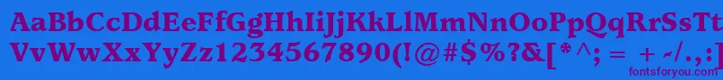 ItcUsherwoodLtBlack Font – Purple Fonts on Blue Background