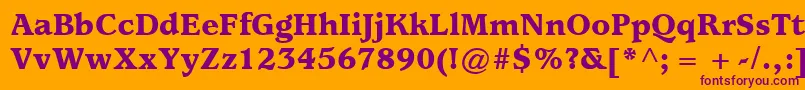 ItcUsherwoodLtBlack Font – Purple Fonts on Orange Background