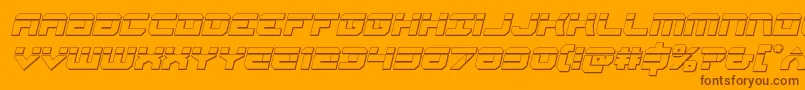 Gearheadbulletital-Schriftart – Braune Schriften auf orangefarbenem Hintergrund