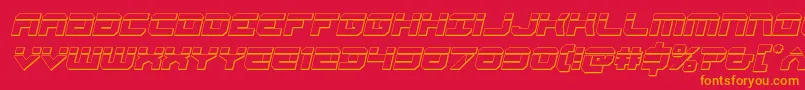 Gearheadbulletital-Schriftart – Orangefarbene Schriften auf rotem Hintergrund