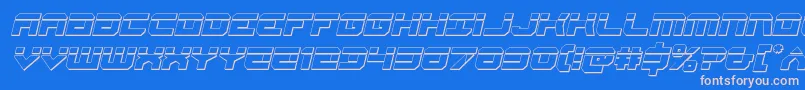 フォントGearheadbulletital – ピンクの文字、青い背景