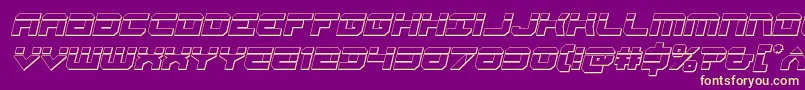 Gearheadbulletital-Schriftart – Gelbe Schriften auf violettem Hintergrund