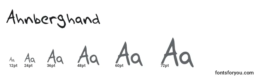 Größen der Schriftart Ahnberghand