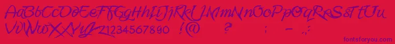 FMiringCampotype Font – Purple Fonts on Red Background
