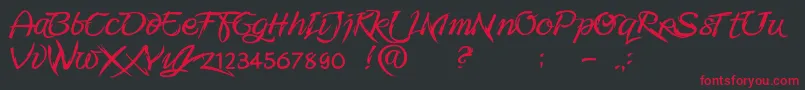 FMiringCampotype Font – Red Fonts on Black Background