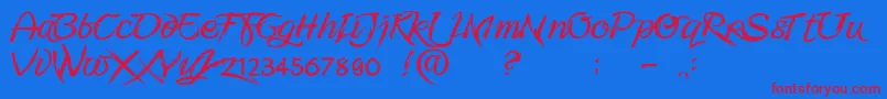 FMiringCampotype Font – Red Fonts on Blue Background
