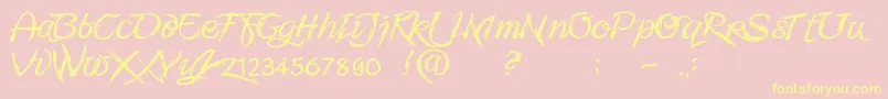 FMiringCampotype Font – Yellow Fonts on Pink Background