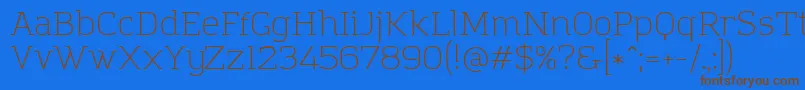 AmazingGroteskLight Font – Brown Fonts on Blue Background