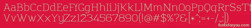 AmazingGroteskLight-Schriftart – Grüne Schriften auf rotem Hintergrund